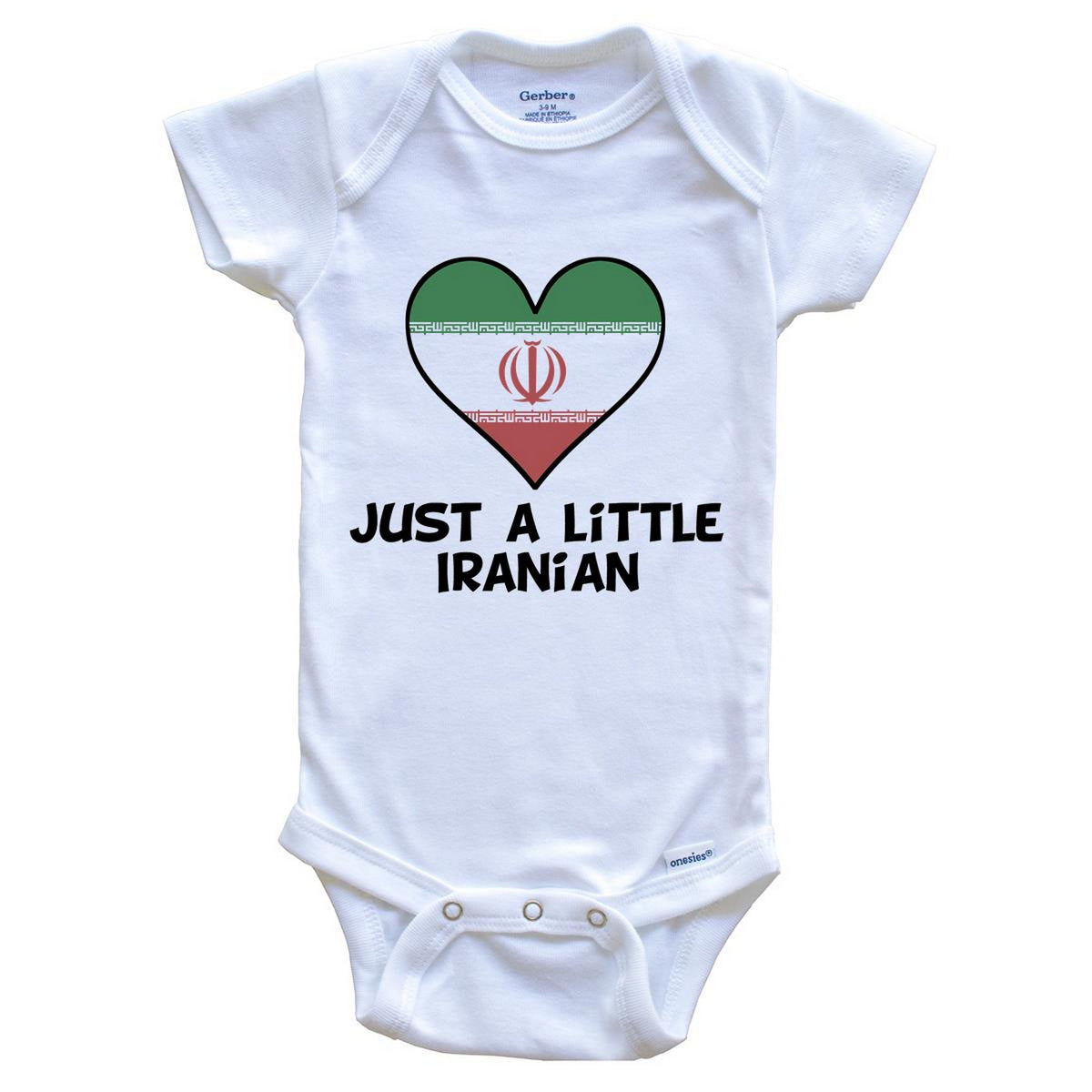 Just A Little Iranian Onesie - Funny Iran Flag Baby Bodysuit
