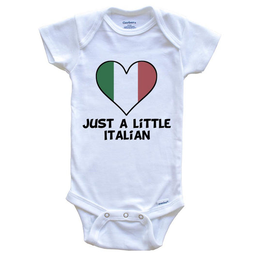 Just A Little Italian Onesie - Funny Italy Flag Baby Bodysuit