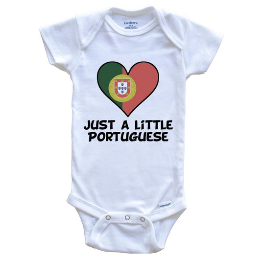 Just A Little Portuguese Onesie - Funny Portugal Flag Baby Bodysuit