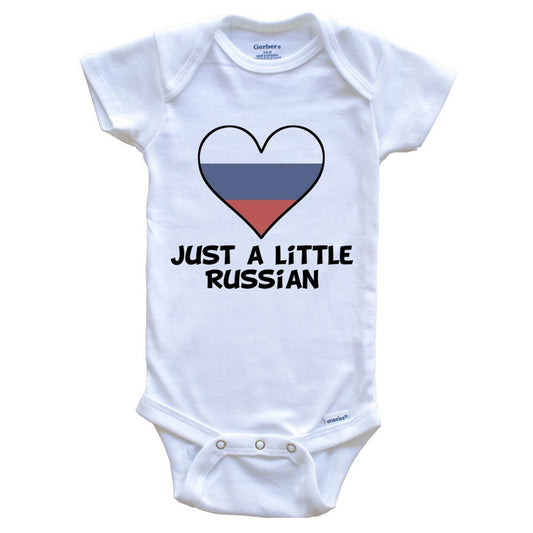 Just A Little Russian Onesie - Funny Russia Flag Baby Bodysuit