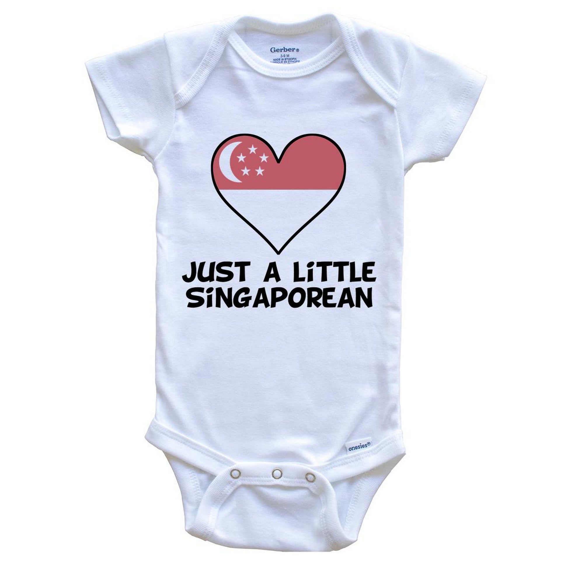 Just A Little Singaporean Onesie - Funny Singapore Flag Baby Bodysuit