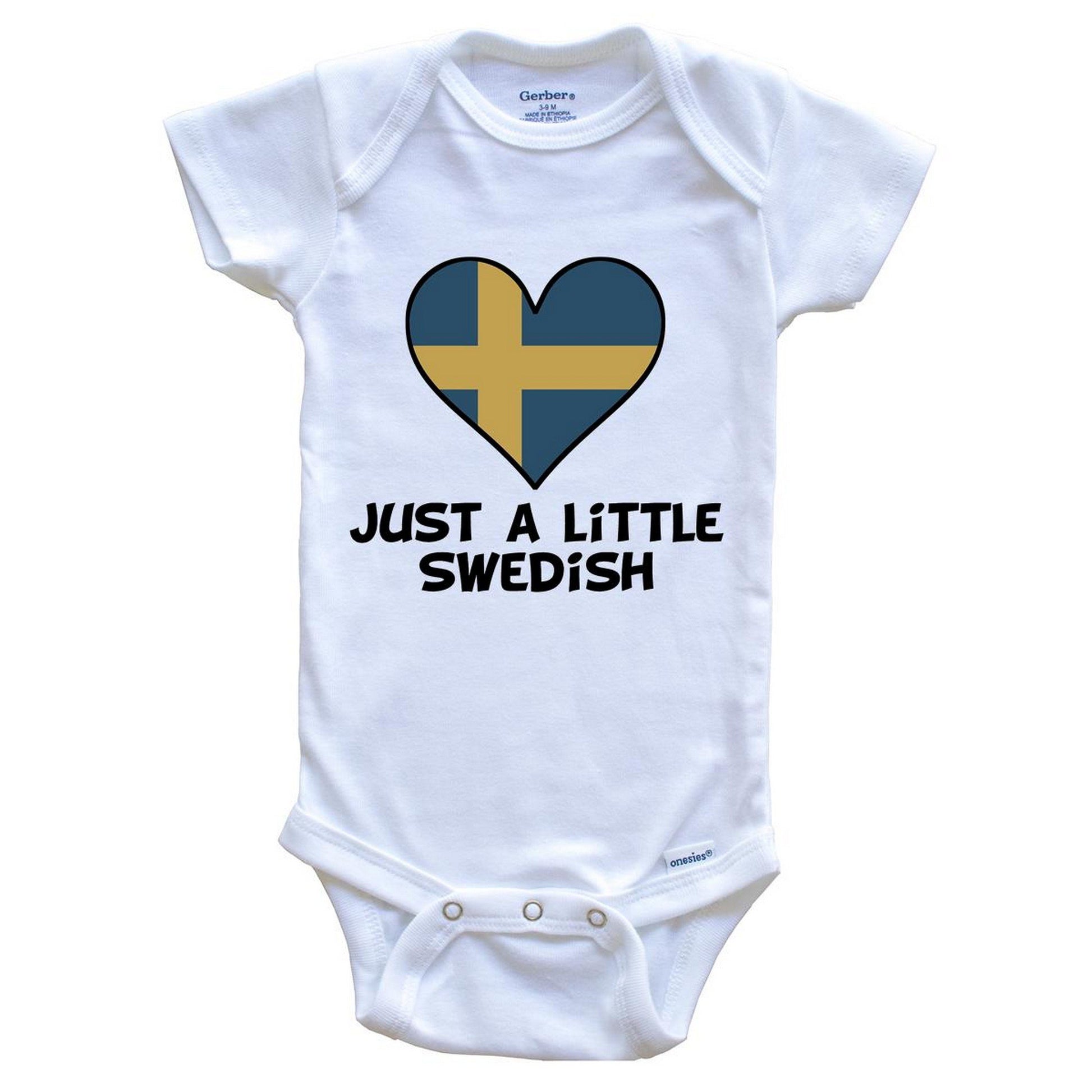 Just A Little Swedish Onesie - Funny Sweden Flag Baby Bodysuit