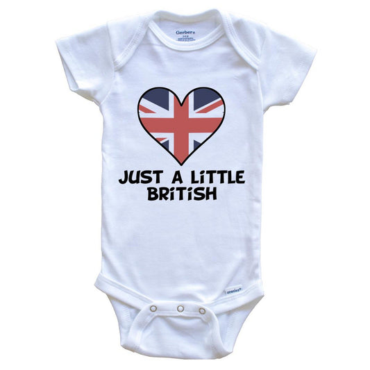 Just A Little British Onesie - Funny United Kingdom Flag Baby Bodysuit