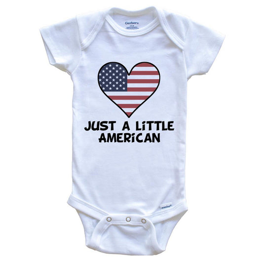 Just A Little American Onesie - Funny United States Flag Baby Bodysuit