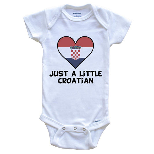 Just A Little Croatian Onesie - Funny Croatia Flag Baby Bodysuit