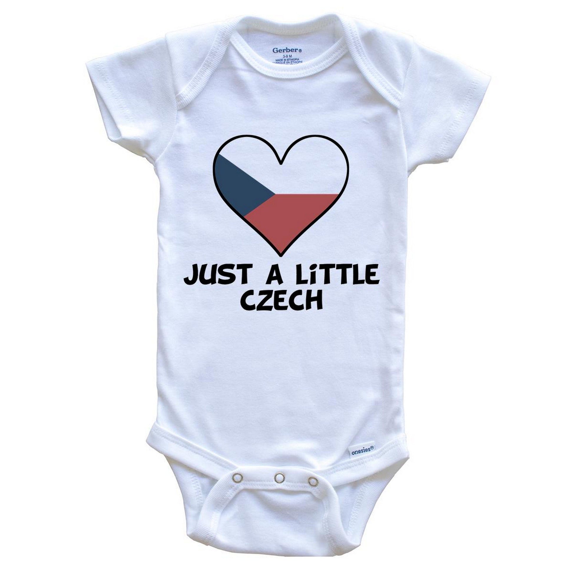 Just A Little Czech Onesie - Funny Czech Republic Flag Baby Bodysuit