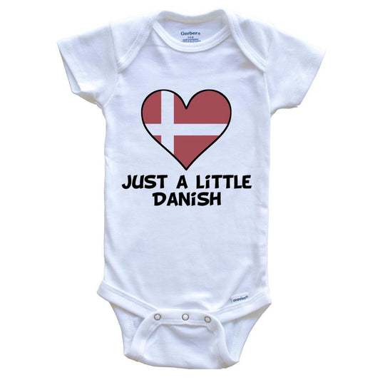 Just A Little Danish Onesie - Funny Denmark Flag Baby Bodysuit