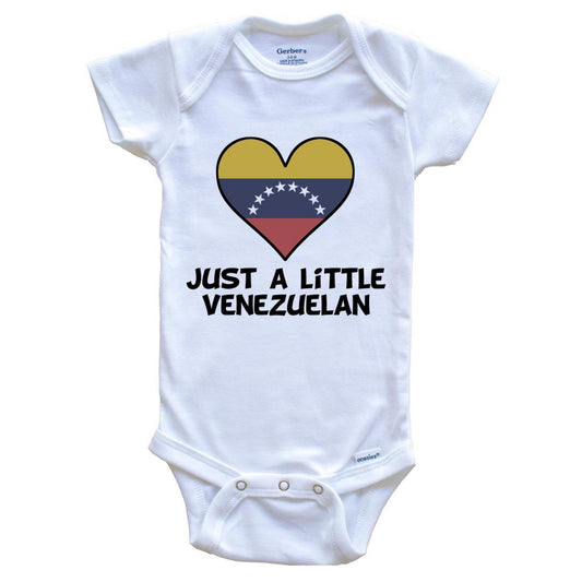 Just A Little Venezuelan Onesie - Funny Venezuela Flag Baby Bodysuit
