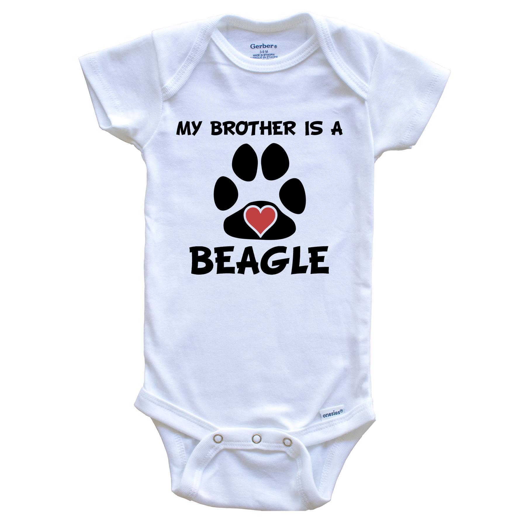 My Brother Is A Beagle Baby Onesie