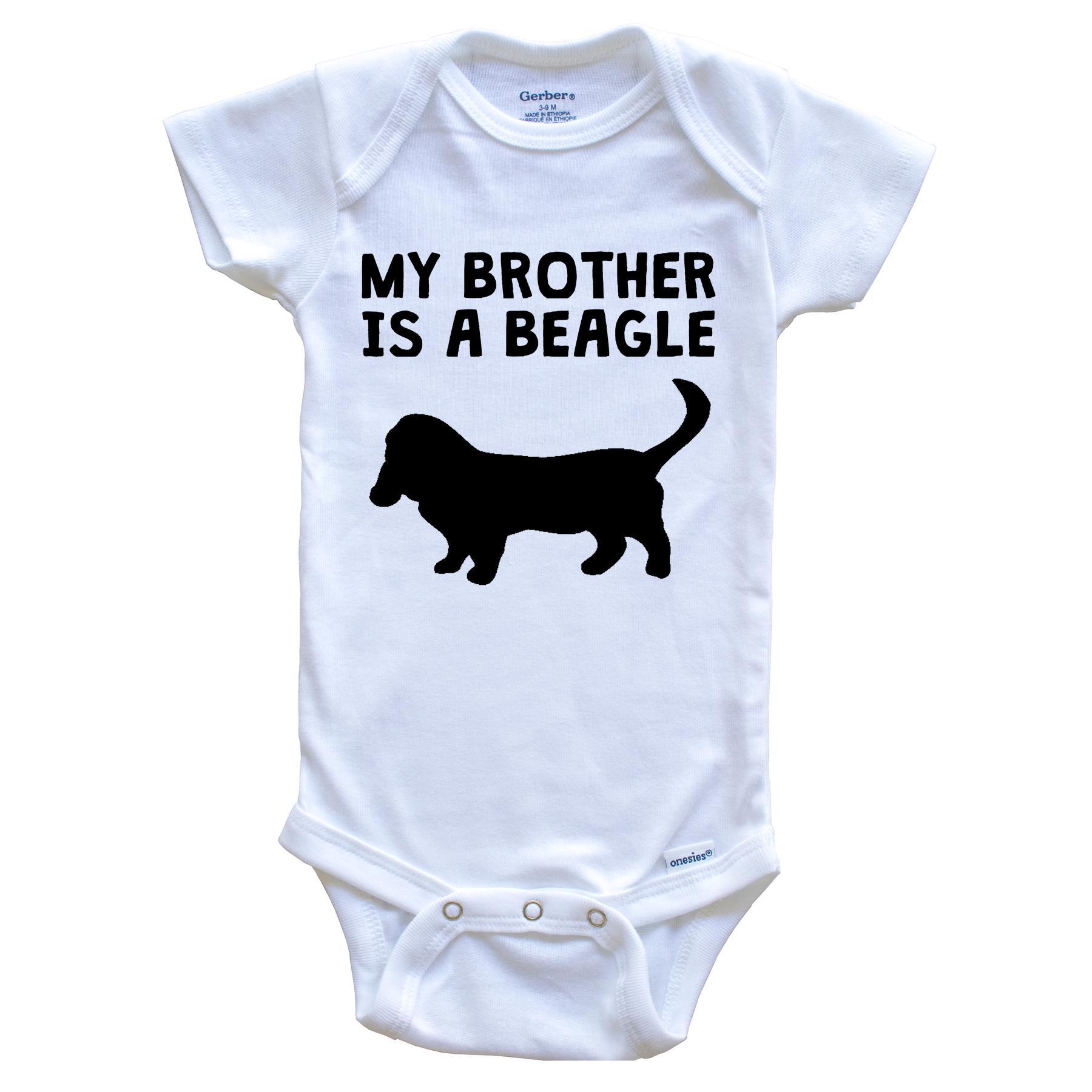 My Brother Is A Beagle Baby Onesie