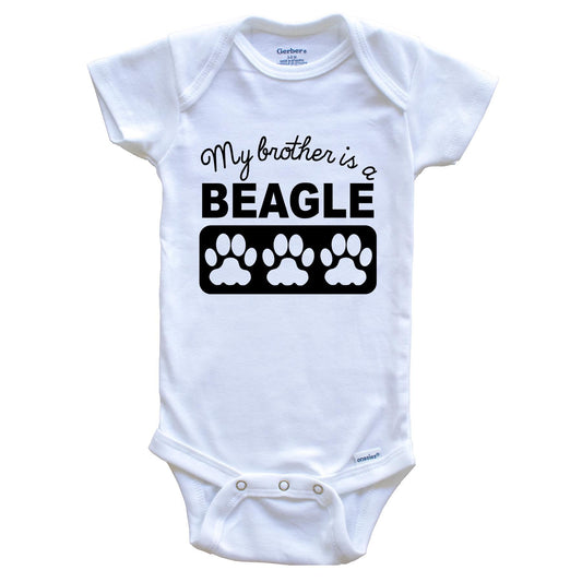 My Brother Is A Beagle Baby Onesie