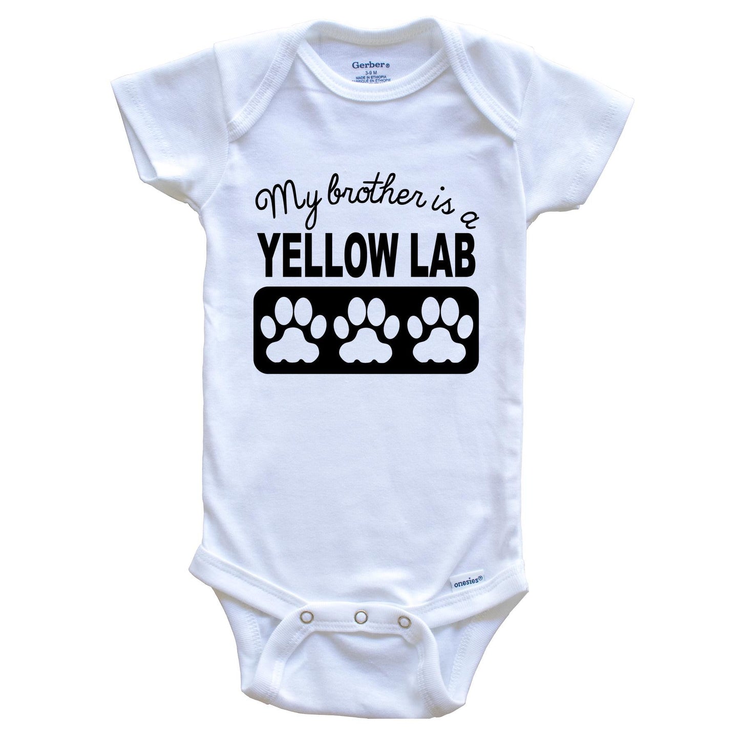 My Brother Is A Yellow Lab Baby Onesie