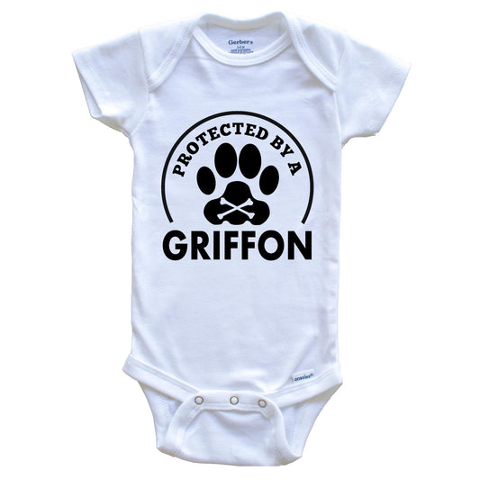 Protected By A Griffon Funny Baby Onesie