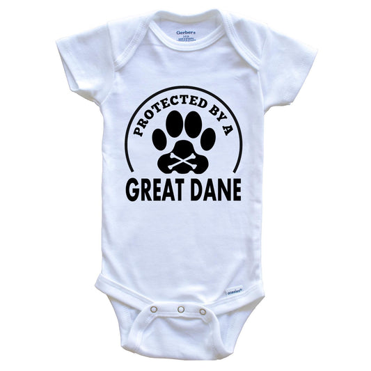 Protected By A Great Dane Funny Baby Onesie