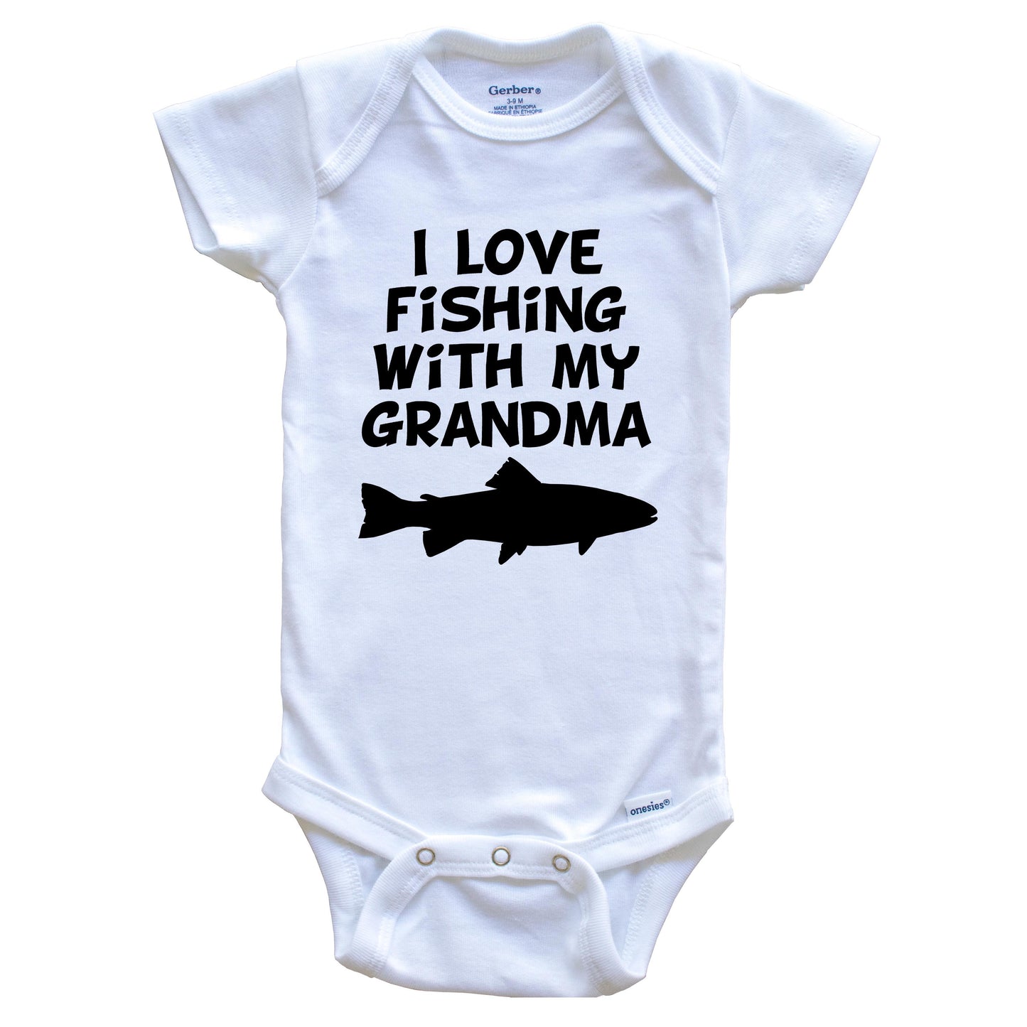 I Love Fishing With My Grandma Baby Onesie