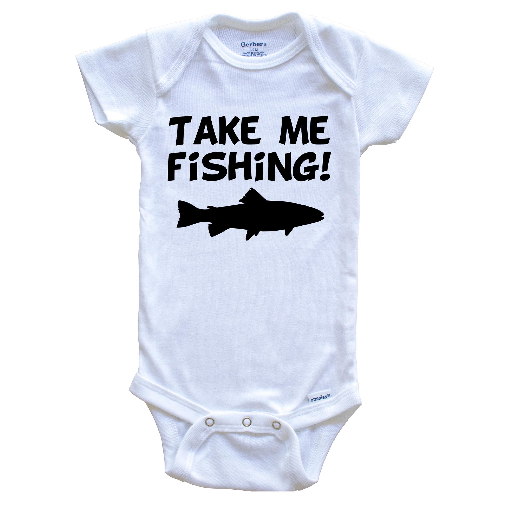 Take Me Fishing Funny Baby Onesie
