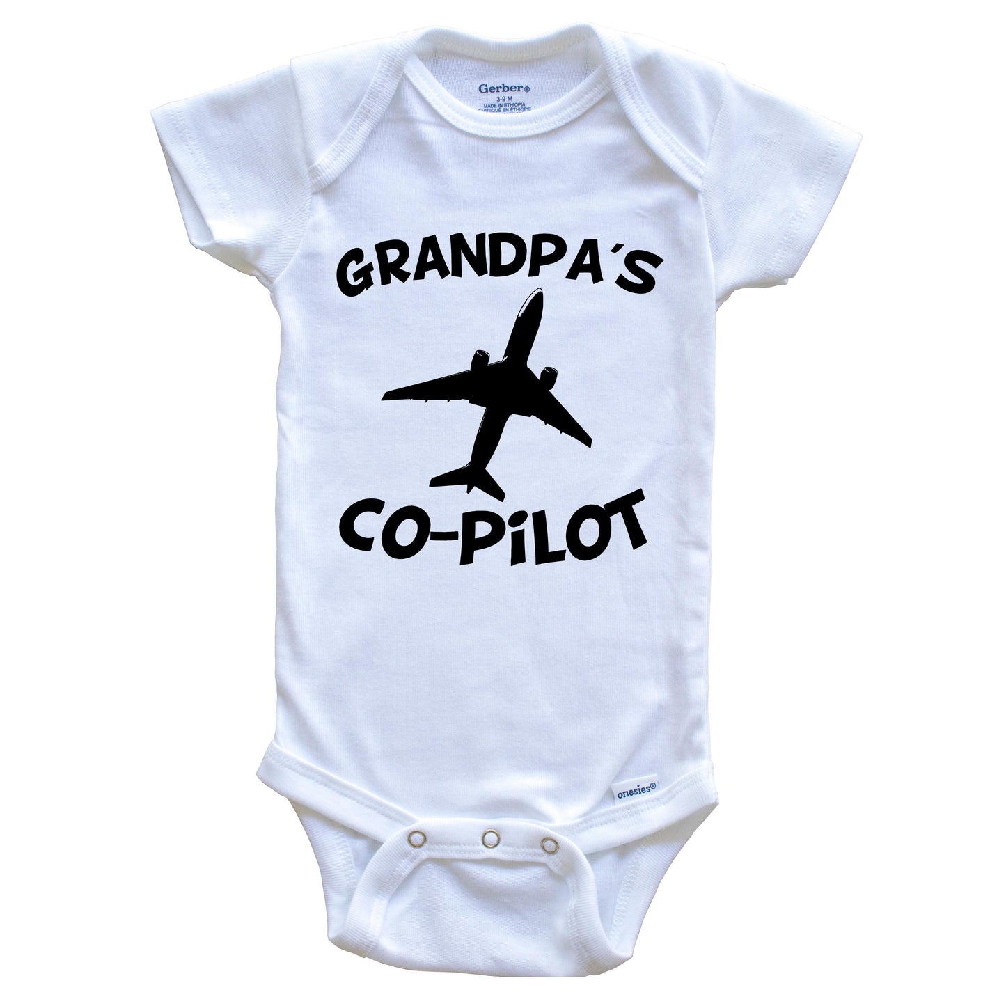 Grandpa's Co-Pilot Cute Airplane Baby Onesie