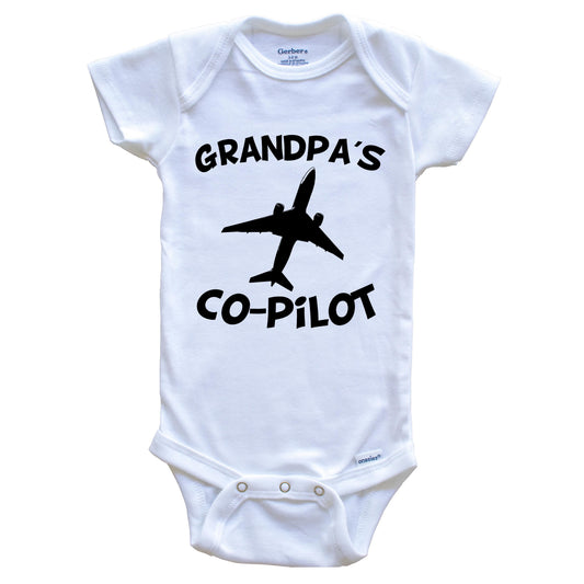 Grandpa's Co-Pilot Cute Airplane Baby Onesie