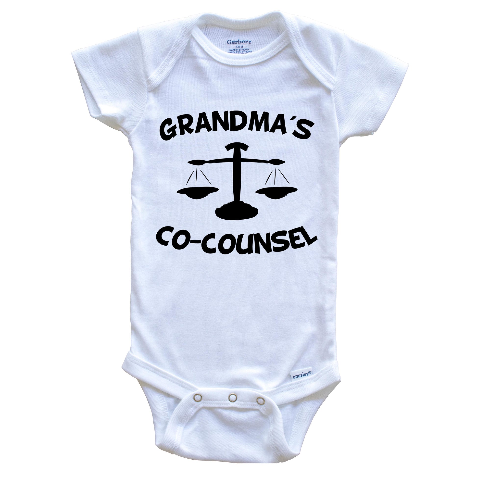 Grandma's Co-Counsel Funny Lawyer Baby Onesie