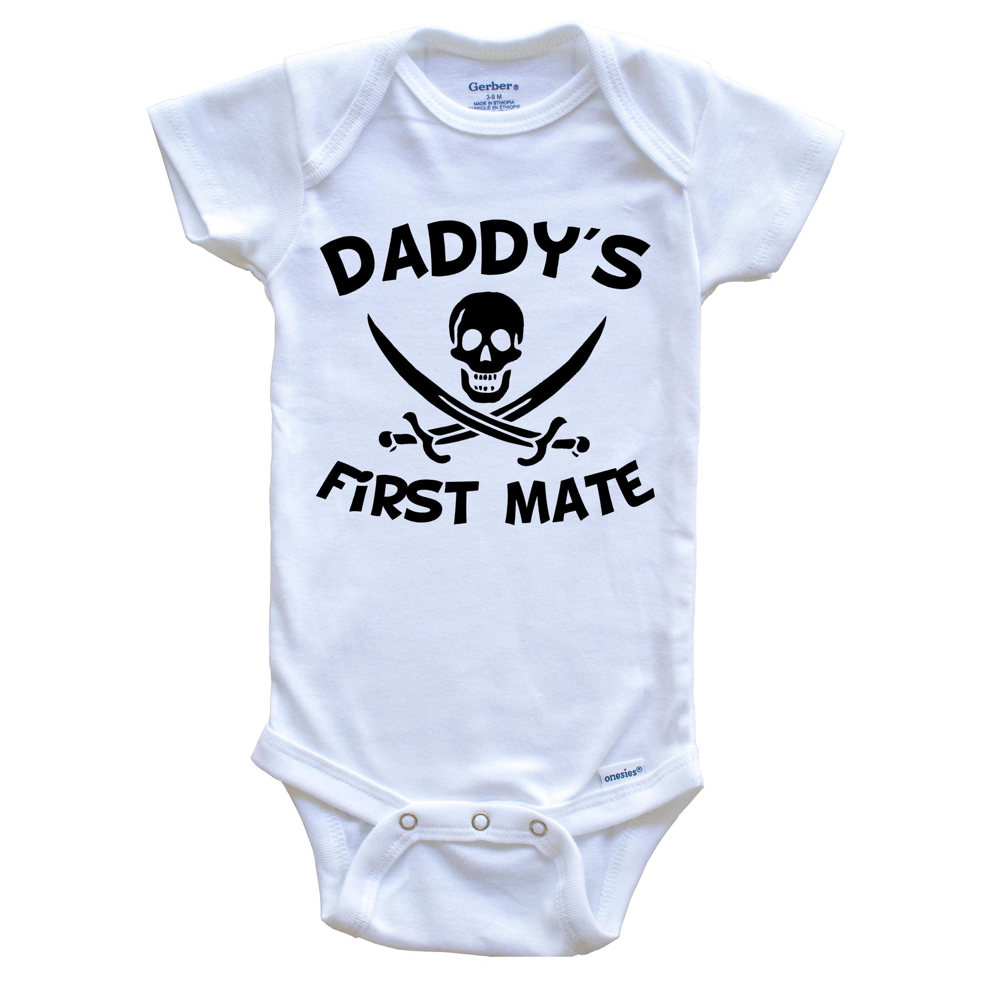 Daddy's First Mate Funny Pirate Baby Onesie