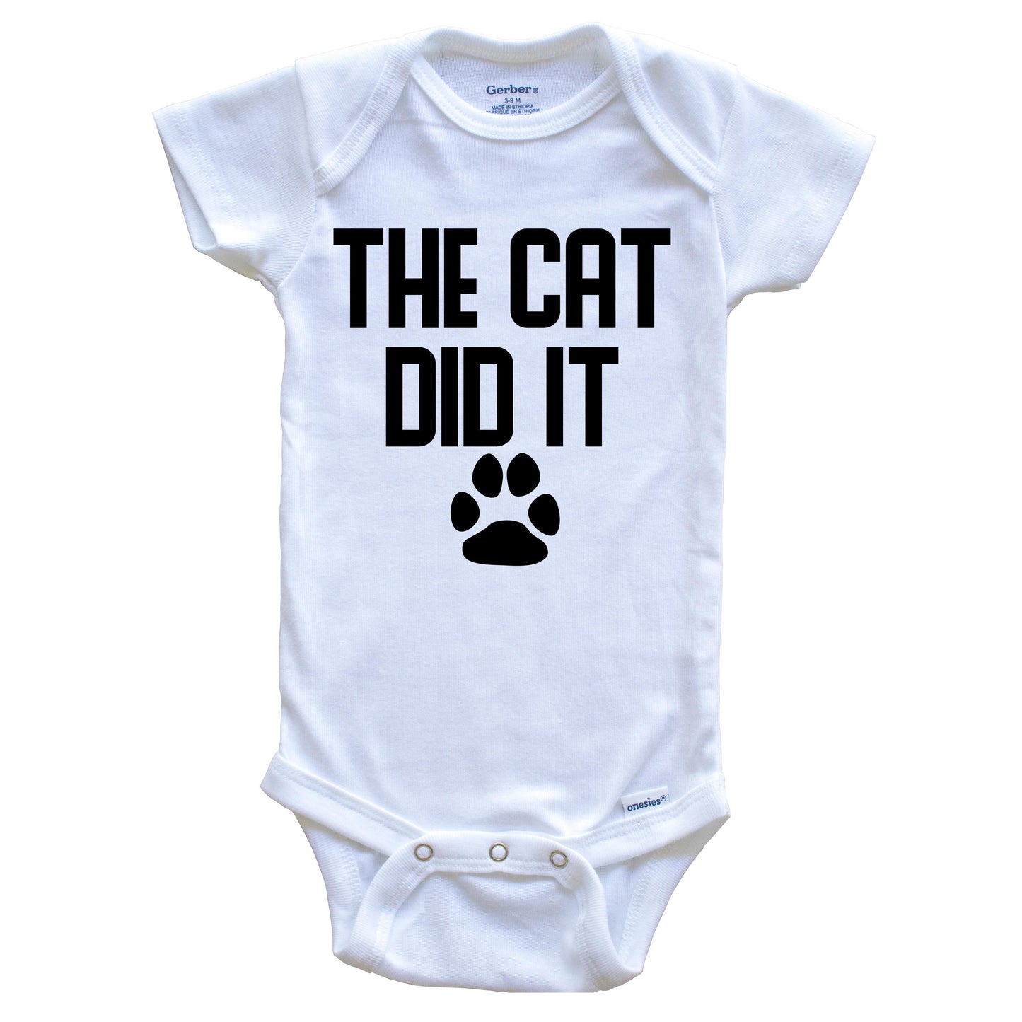The Cat Did It Funny Baby Onesie