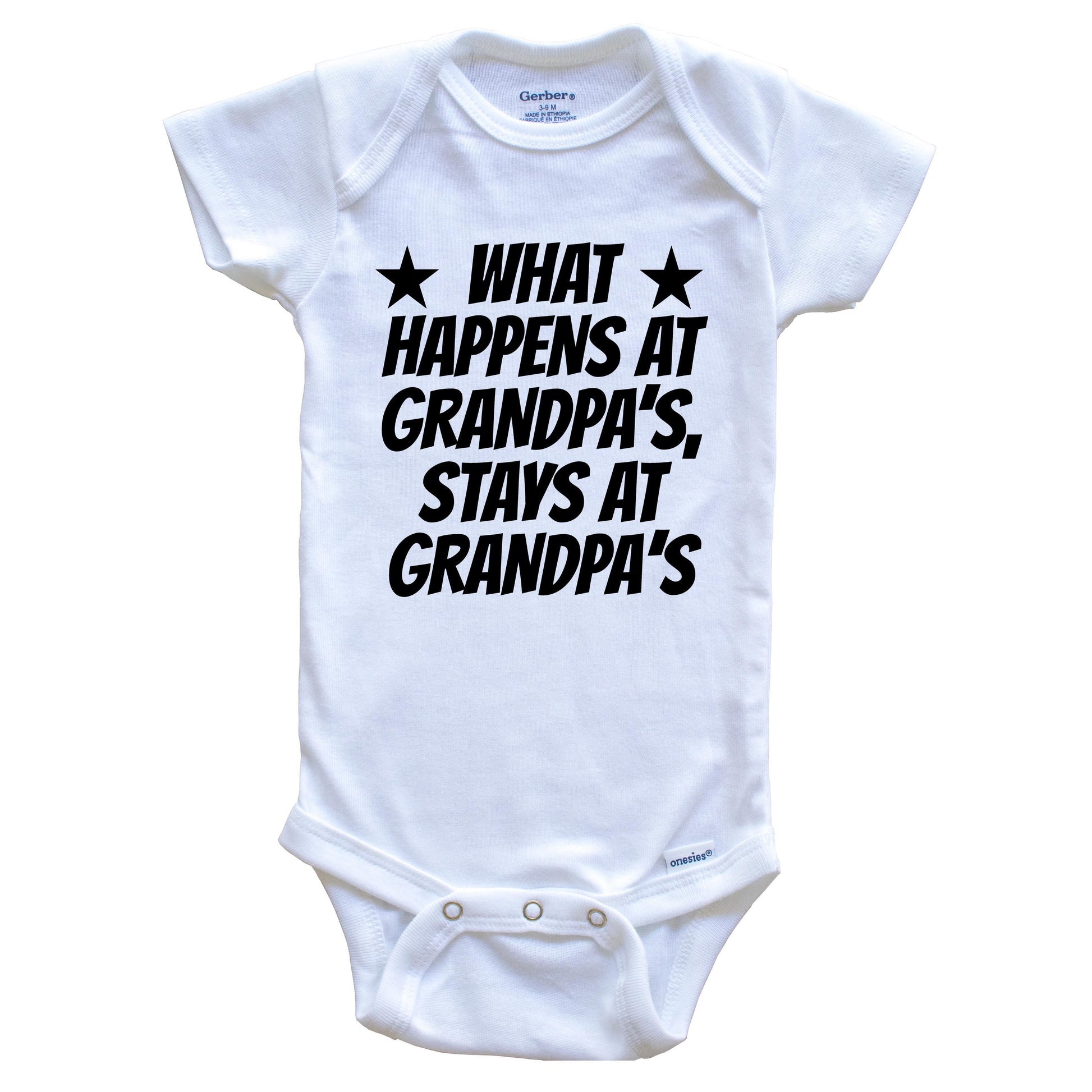 What Happens At Grandpa's Stays At Grandpa's Funny Grandchild Baby Onesie