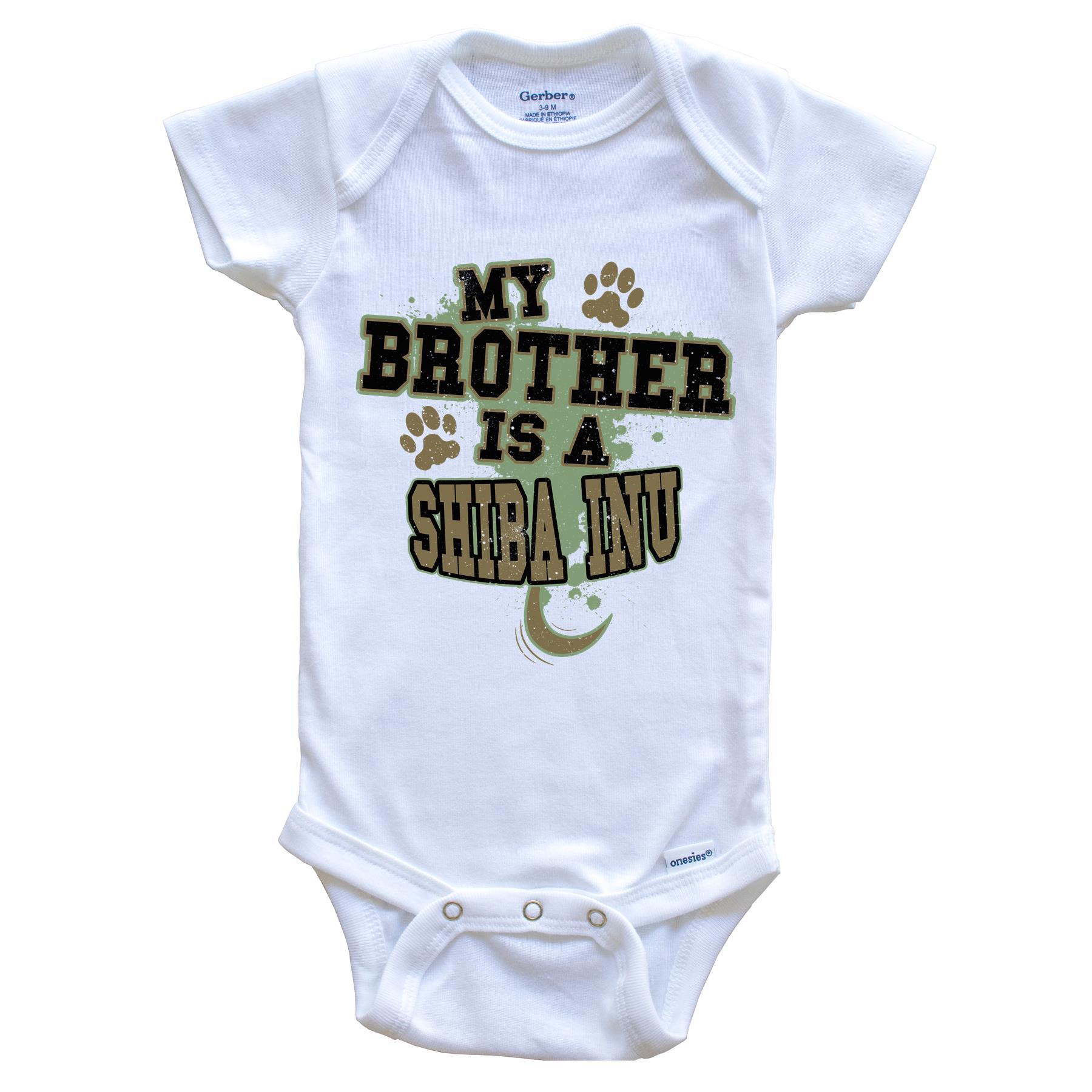 My Brother Is A Shiba Inu Funny Dog Baby Onesie