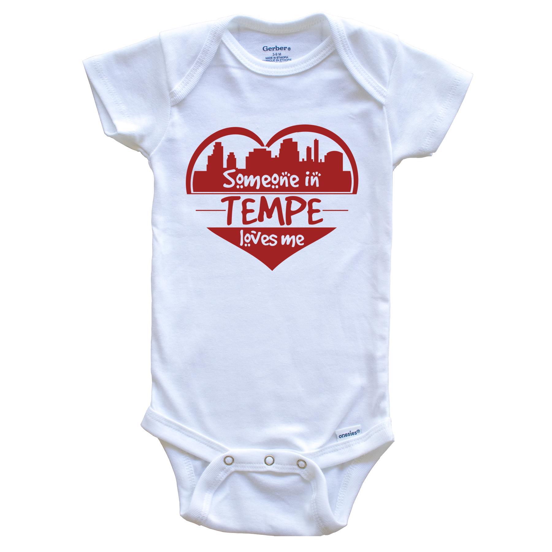 Someone in Tempe Loves Me Tempe Arizona Skyline Heart Baby Onesie