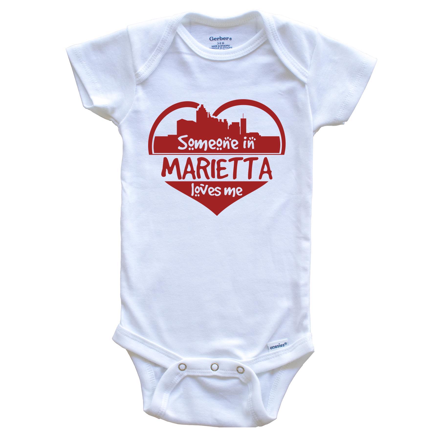 Someone in Marietta Loves Me Marietta Georgia Skyline Heart Baby Onesie
