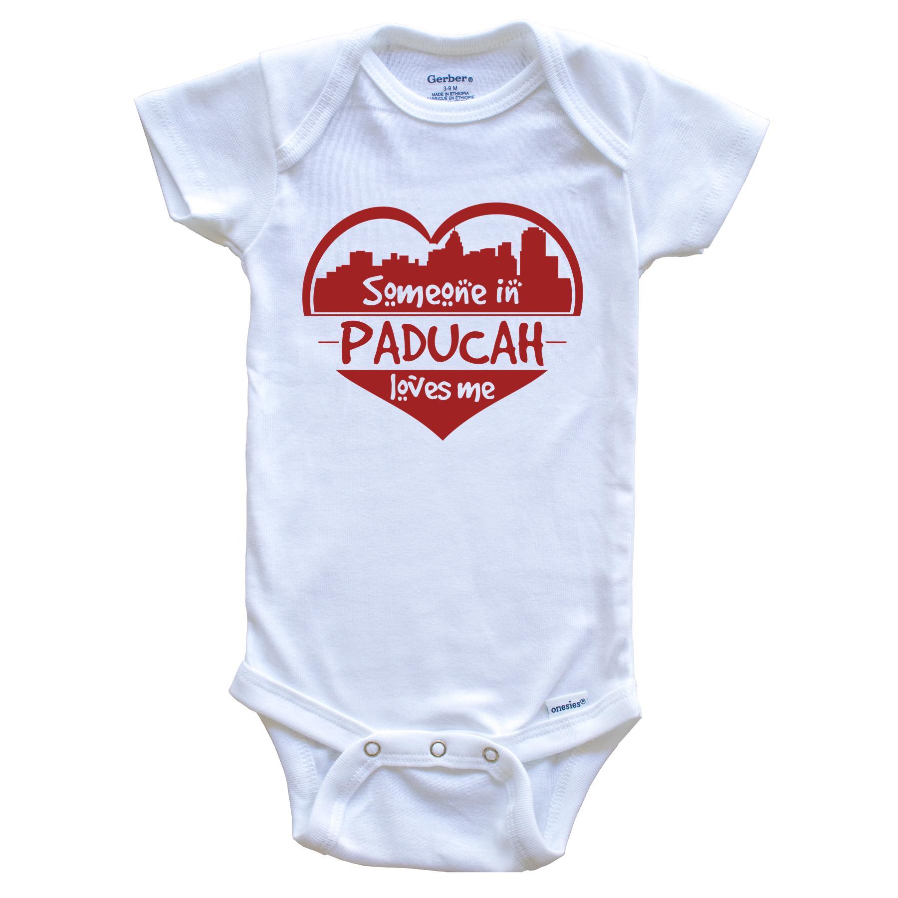 Someone in Paducah Loves Me Paducah Kentucky Skyline Heart Baby Onesie