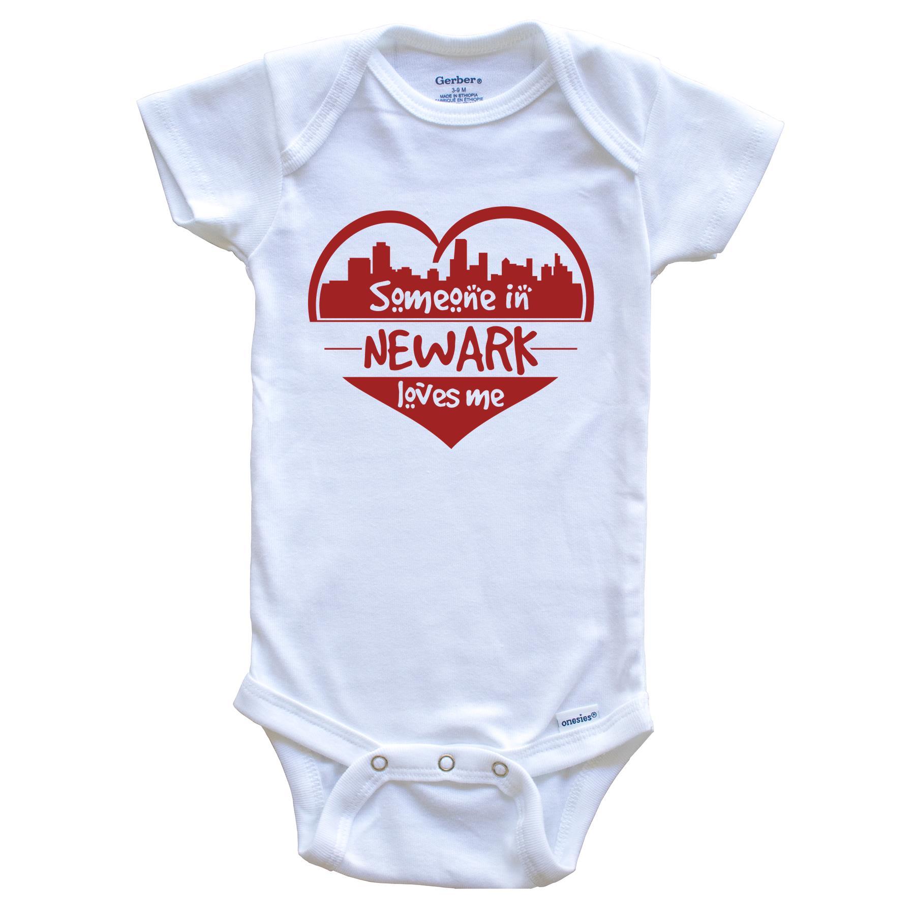 Someone in Newark Loves Me Newark New Jersey Skyline Heart Baby Onesie