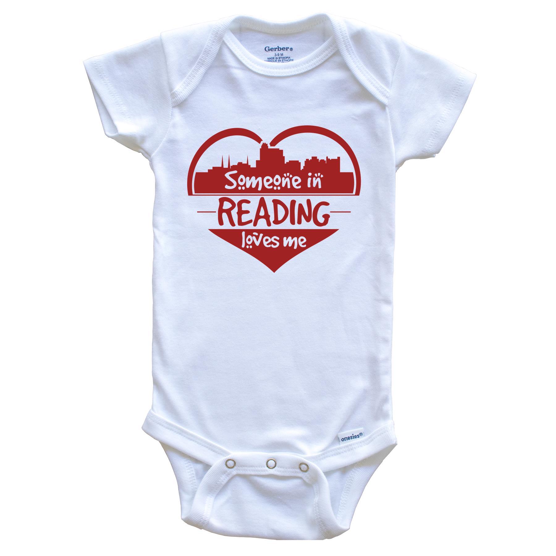 Someone in Reading Loves Me Reading Pennsylvania Skyline Heart Baby Onesie