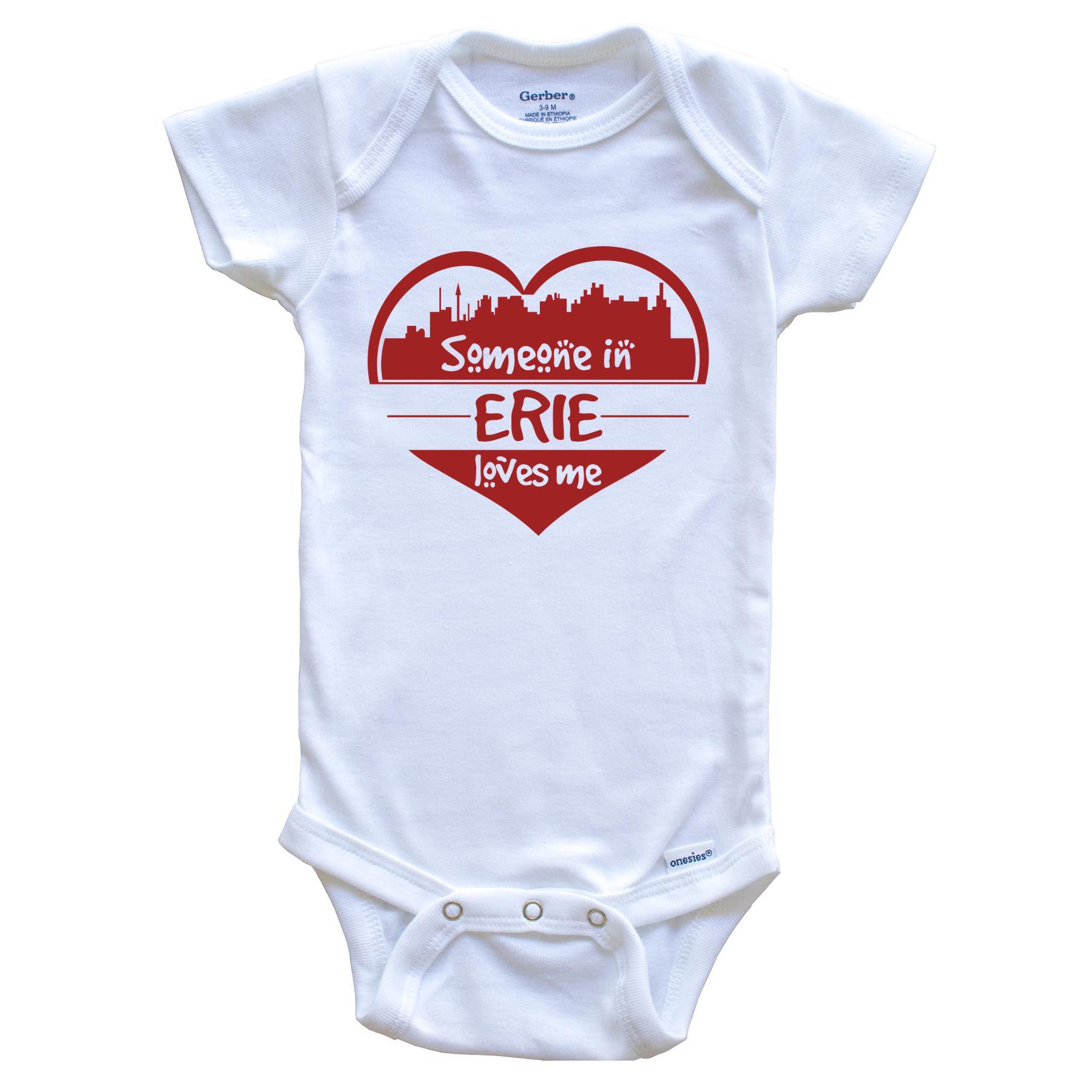 Someone in Erie Loves Me Erie Pennsylvania Skyline Heart Baby Onesie