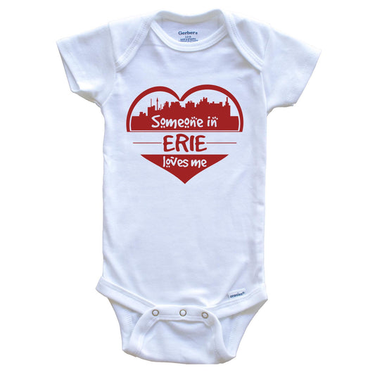 Someone in Erie Loves Me Erie Pennsylvania Skyline Heart Baby Onesie