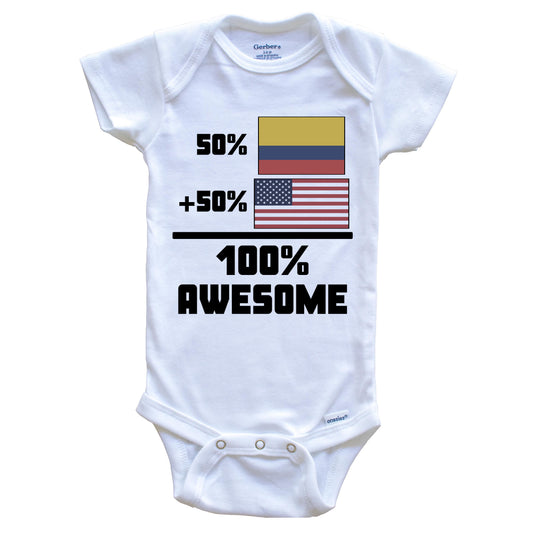 50% Colombian 50% American 100% Awesome Funny Flag Baby Onesie
