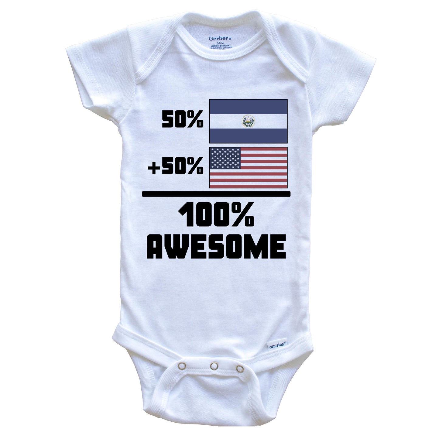 50% El Salvadorian 50% American 100% Awesome Funny Baby Onesie