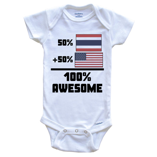 50% Thai 50% American 100% Awesome Funny Flag Baby Onesie