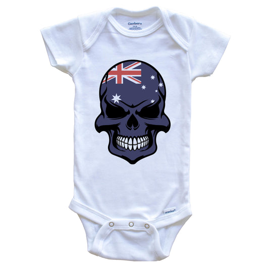 Australian Flag Skull Cool Australia Skull Baby Onesie