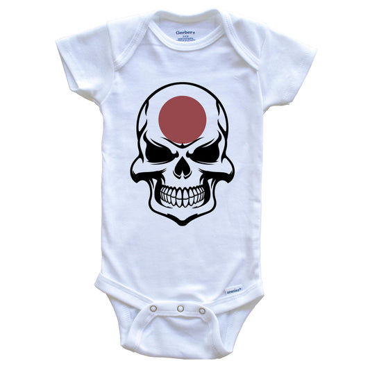 Japanese Flag Skull Cool Japan Skull Baby Onesie