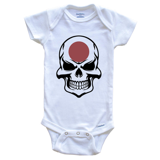 Japanese Flag Skull Cool Japan Skull Baby Onesie