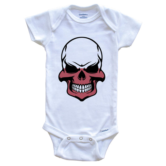 Polish Flag Skull Cool Poland Skull Baby Onesie