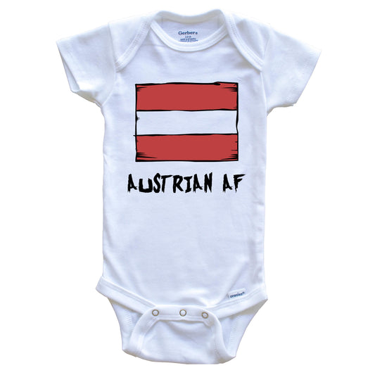 Austrian AF Funny Austria Flag Baby Onesie