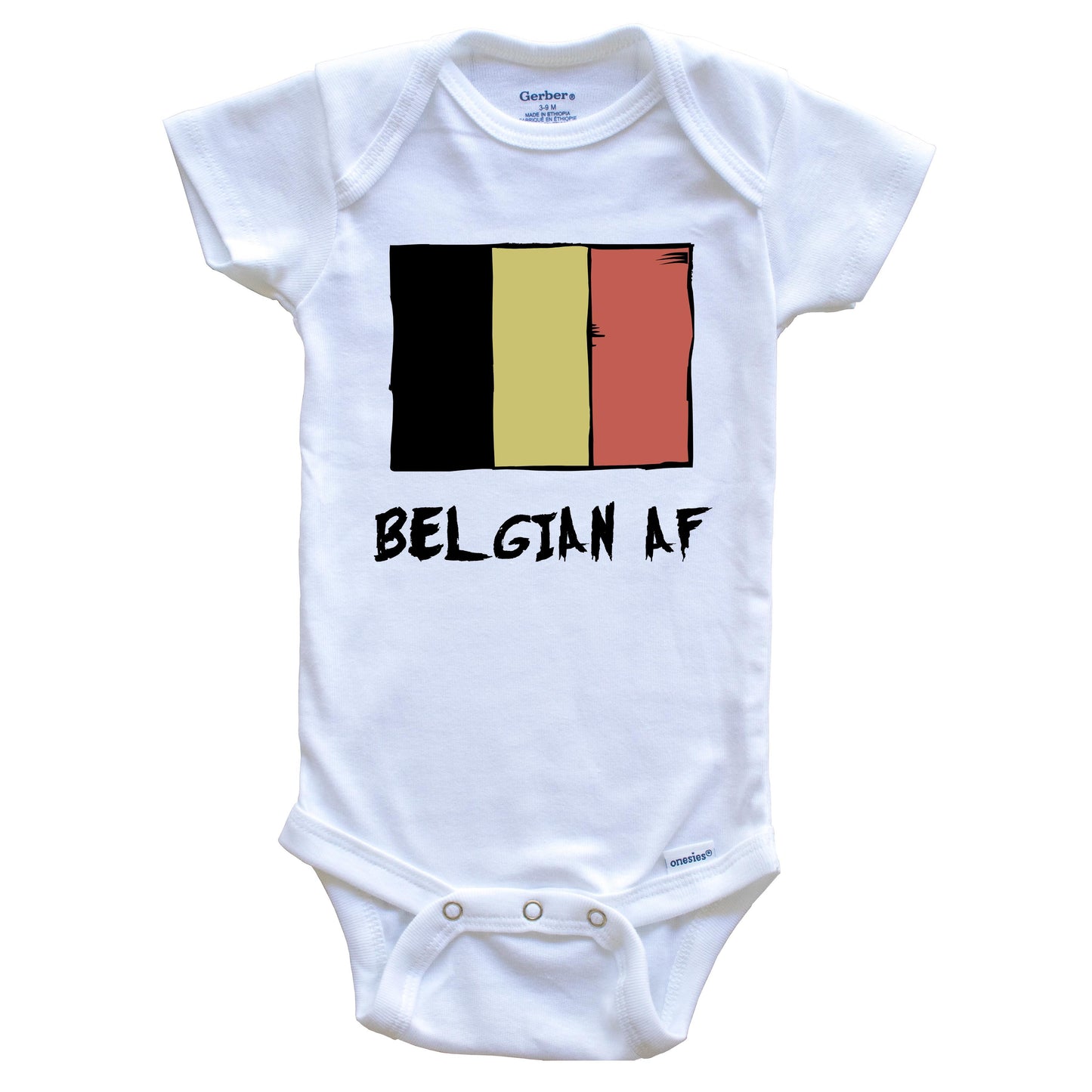 Belgian AF Funny Belgium Flag Baby Onesie