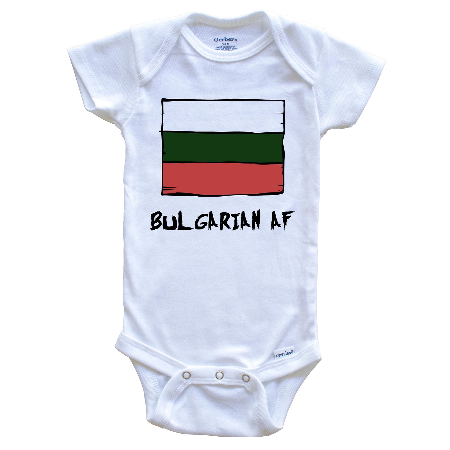 Bulgarian AF Funny Bulgaria Flag Baby Onesie