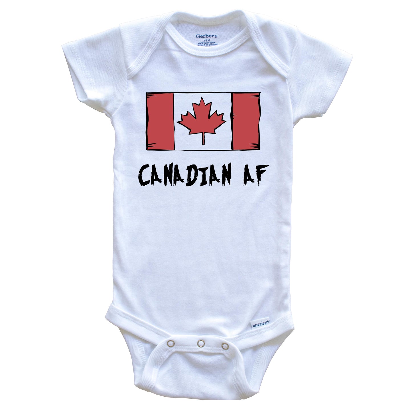 Canadian AF Funny Canada Flag Baby Onesie