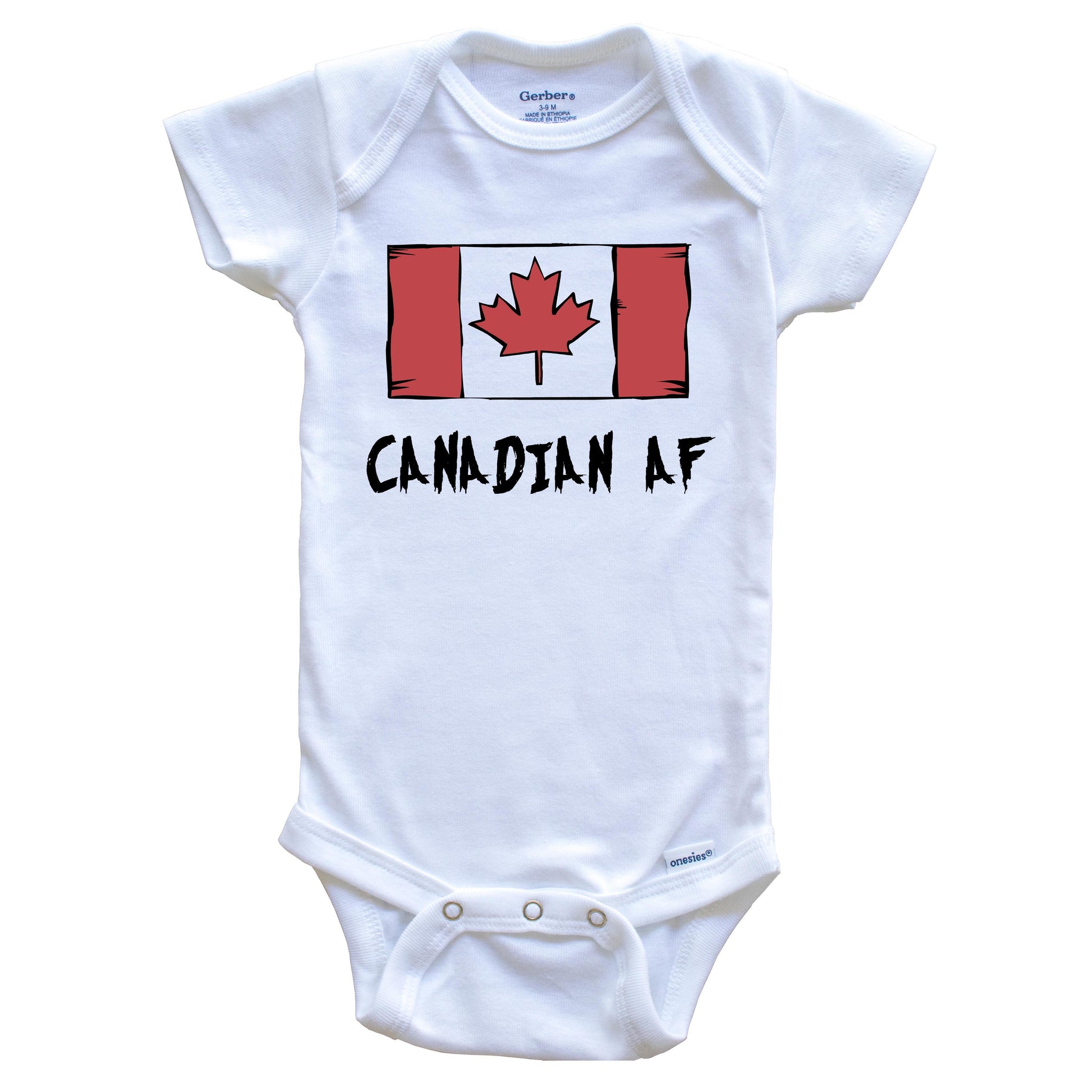 Canadian AF Funny Canada Flag Baby Onesie