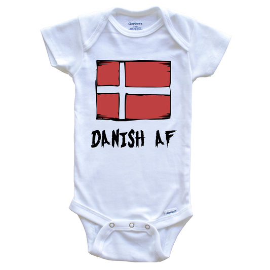 Danish AF Funny Denmark Flag Baby Onesie