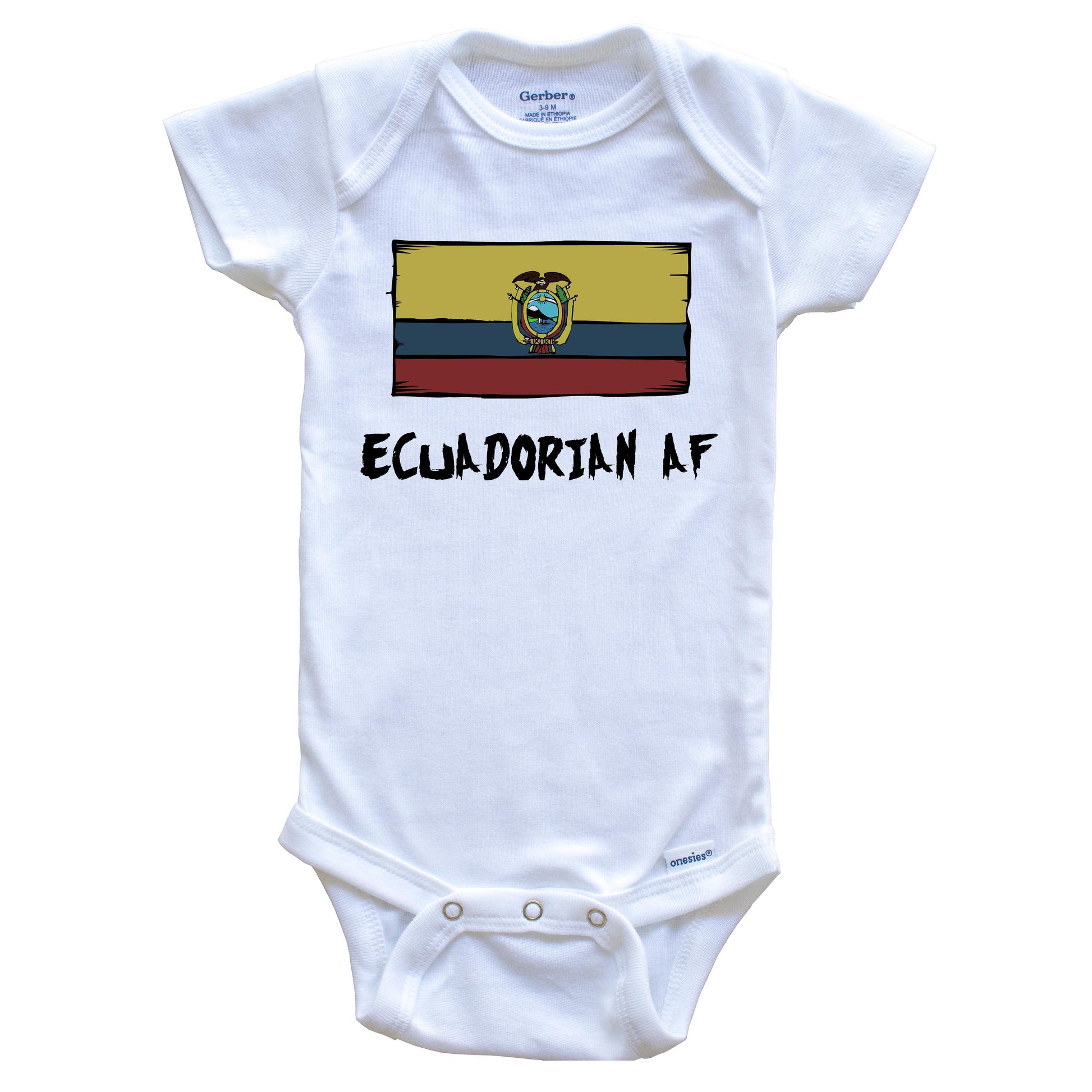 Ecuadorian AF Funny Ecuador Flag Baby Onesie