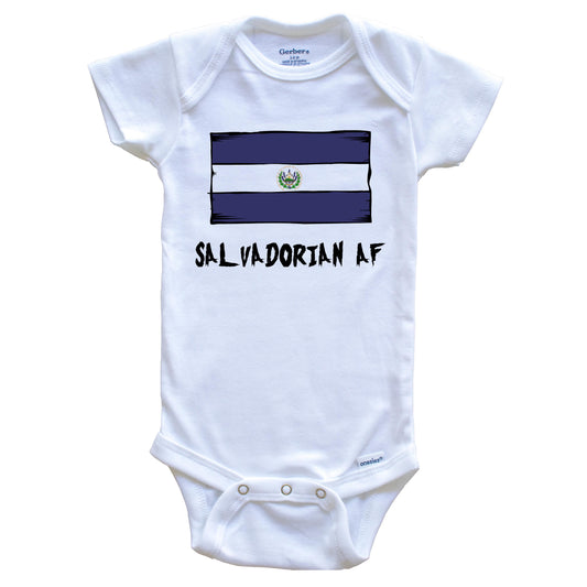 El Salvadorian AF Funny El Salvador Flag Baby Onesie