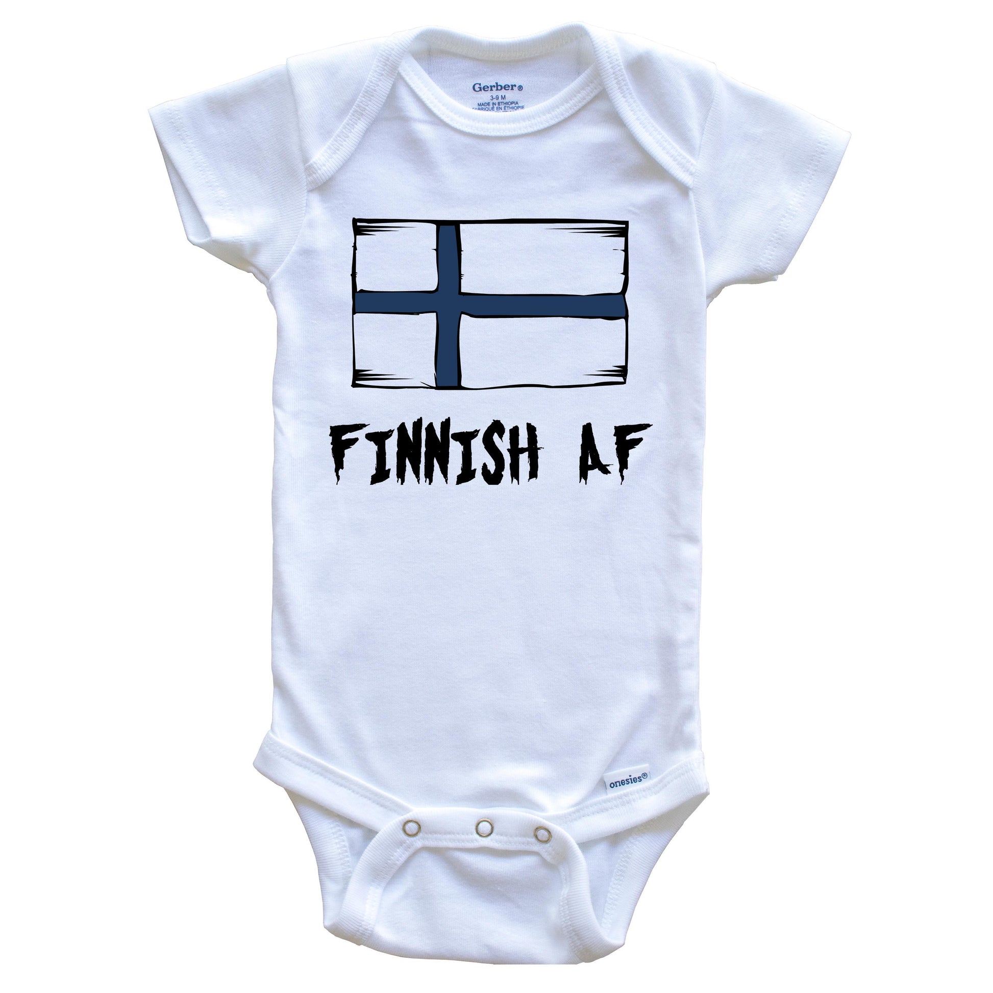 Finnish AF Funny Finland Flag Baby Onesie